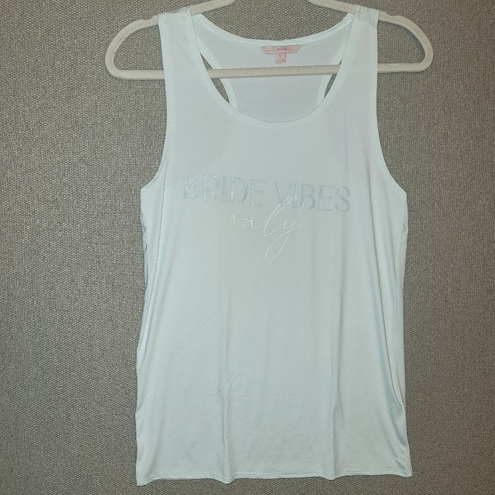 Miss To Mrs Size Small Mint Green Off With Bride Vibes Only Tank Top